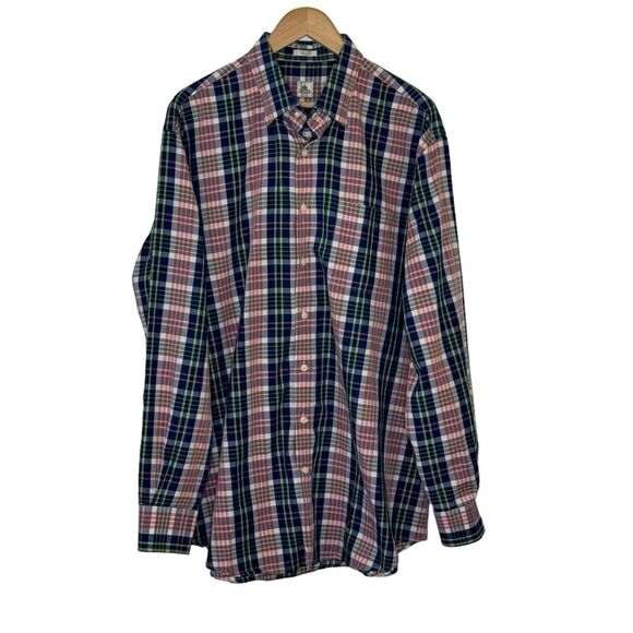 Peter Millar Men's Multicolored Plaid Button-Down Shirt Size XL - Picture 2 of 8